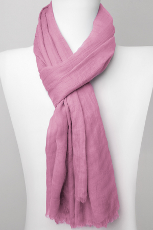 Eșarfe Uni - Esarfa dreptunghiulara din matase si vascoza, roz inchis