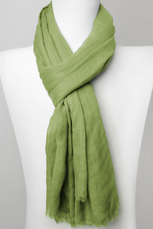 Eșarfe Uni - Esarfa dreptunghiulara din matase si vascoza, verde oliv