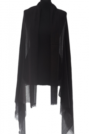 Eșarfe din Bumbac - Esarfa mare dreptunghiulara tip pareo din bumbac usor creponat, negru