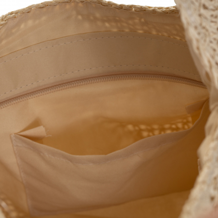 Geanta shopper impletita cu manere late, neagra [2]