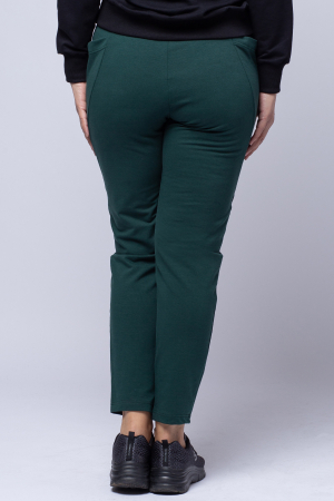 Pantaloni sport verzi,din bumbac, cu buzunare laterale [2]