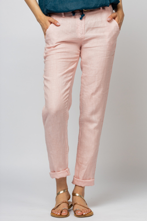 Pantaloni pana din in, roz [1]