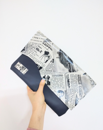 Genți si Plicuri Handmade din Piele - Plic imprimat handmade ,din piele naturala