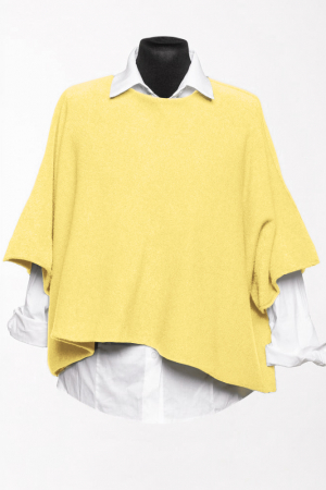 Pulover versatil cu maneca fluture din vascoza, galben pai [0]