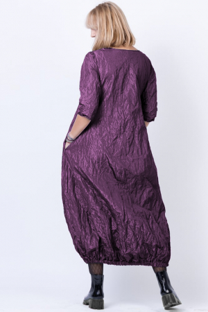 Rochie lunga gogosar din tafta cu memorie, mov metalizat [1]