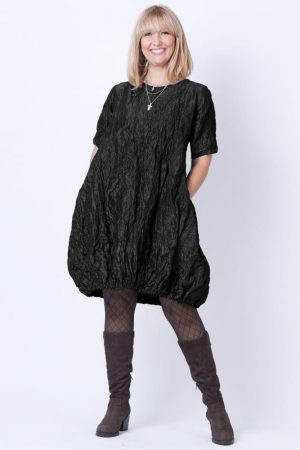 Rochii Elegante & Office - Rochie midi gogosar din tafta cu memorie neagra