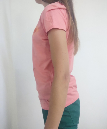 Tricou roz pictat manual cu pisicuta [1]