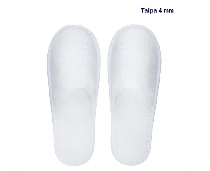 Set 5 perechi papuci hotel, hotel quality, buretati, talpa cauciuc 0,4cm, marime universala, Spalabil Repetabil, Alb Alpin [6]