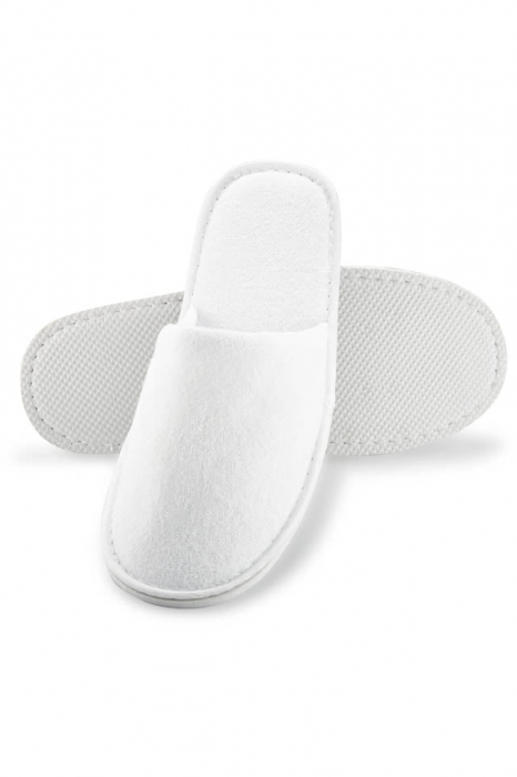 Set 5 perechi papuci hotel, hotel quality, buretati, talpa cauciuc 0,4cm, marime universala, Spalabil Repetabil, Alb Alpin [2]