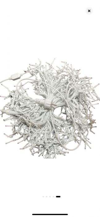 Instalatie Craciun Turturi cu Flash 20m, 480 Led-uri, Rezistent Apa, Perdea, Franjuri, Exterior/Interior, Interconectabila, Fir Alb gros, Alb/Cald - Copie [5]