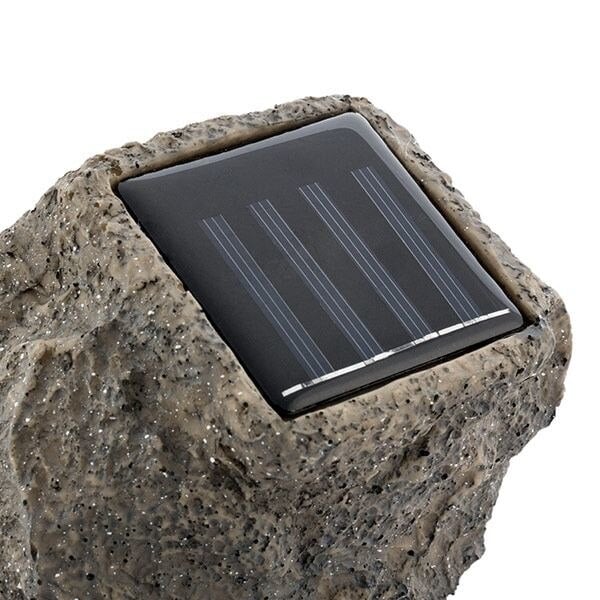 Lampa solara in forma de piatra, 4 leduri, autonomie 6 ore, Gri [2]