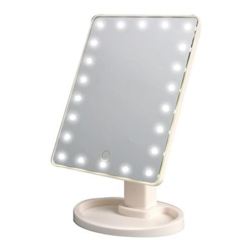 Oglinda alba pentru make-up cu 16 LED-uri, comutator ON / OFF [2]