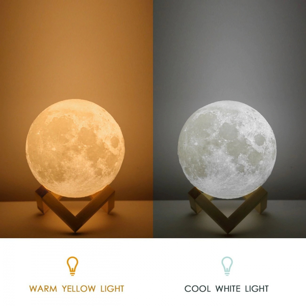 Lampa Luna Moon LED Portabila, Alb Cald si Rece, Intensitate Reglabila, Reincarcabila [2]