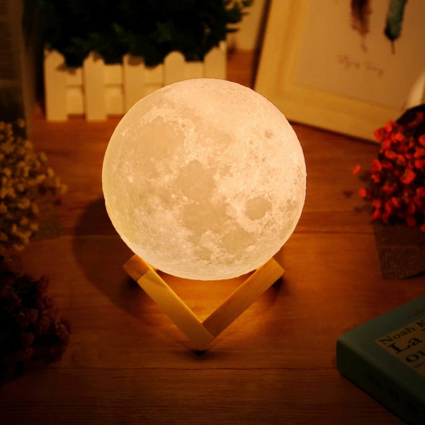 Lampa Luna Moon LED Portabila, Alb Cald si Rece, Intensitate Reglabila, Reincarcabila [3]