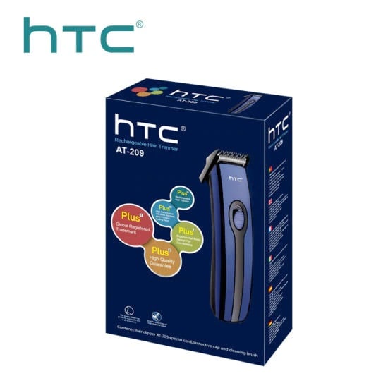 Aparat Profesional de Tuns copii si adulti , HTC AT209 cu acumulator, Tehnologie Superioara, fara fir, Lama otel inoxidabil, cutit ceramic si motor silentios, albastru [4]