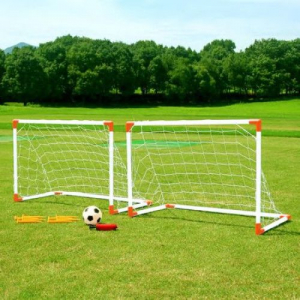 Diverse - Set 2 porti de fotbal , cu o minge si o pompa de umflat, pentru exterior, + 3 ani , ATS