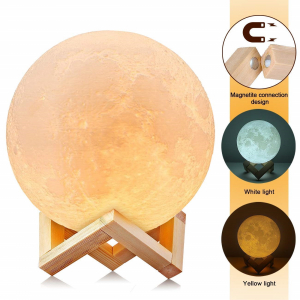 Lampa Luna Moon LED Portabila, Alb Cald si Rece, Intensitate Reglabila, Reincarcabila [0]