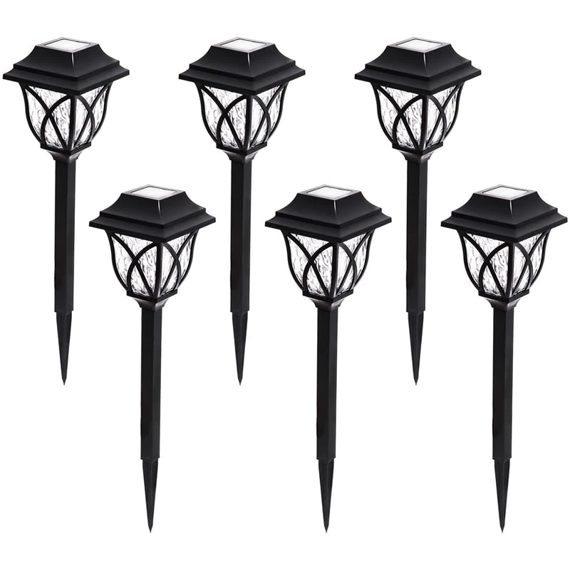 Diverse - Set 6 lampi solare pentru gradina tip felinar, negru