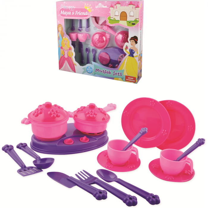 Accesorii bucatarie copii 18 piese Princess Maya and Friends Ucar Toys UC142 [2]