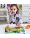 Puzzle 3D din lemn cu sapte animale colorate [2]