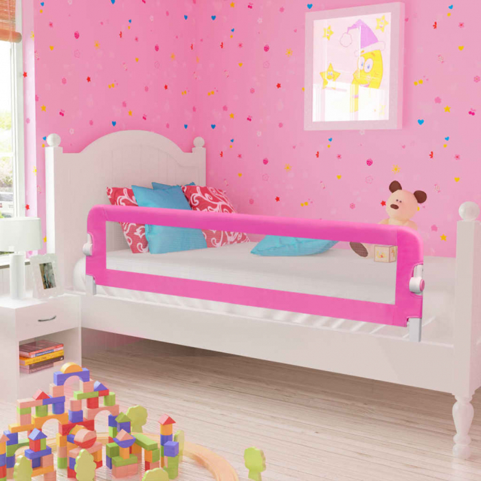 Balustradă de Siguranța pentru pat de copil, roz, 150x42 cm [1]