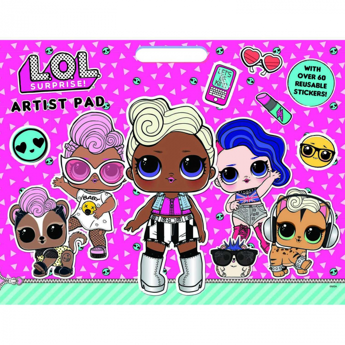 Bloc de colorat LOL Surprise Artist Pad cu stickere Alligator AB3072LOLAR2 [1]