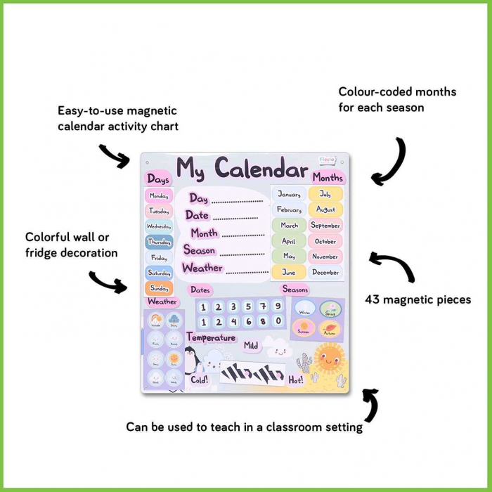 Calendarul meu magnetic, 31 x 35 cm, 40 cm Fiesta Crafts FCT-2634 [3]