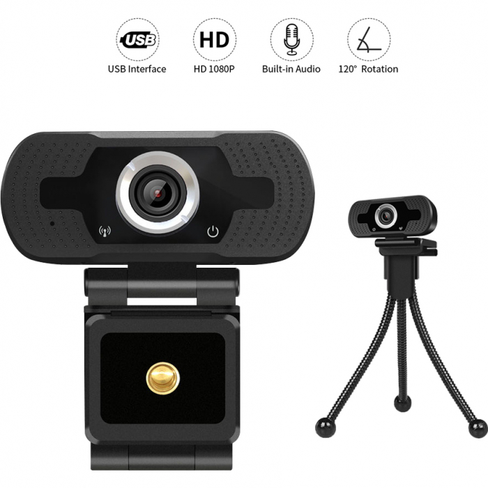 Camera Web 1080P, USB 2.0, FullHD, Trepied inclus In One IO0037 [3]