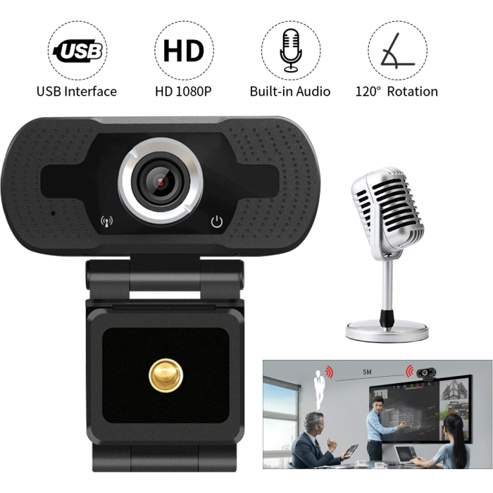 Camera Web 1080P, USB 2.0, FullHD, Trepied inclus In One IO0037 [4]