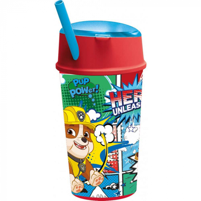 Cana cu pai, capac si compartiment alimente Paw Patrol 400 ml SunCity STF18901 [2]