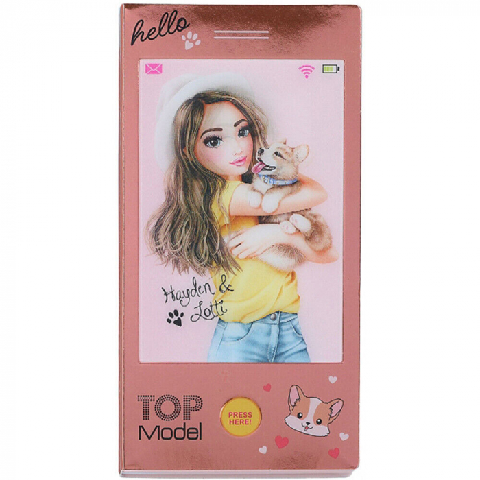 Carnetel de colorat in forma de telefon mobil Top Model cu muzica 13.8x7 cm Depesche PT11966 [2]