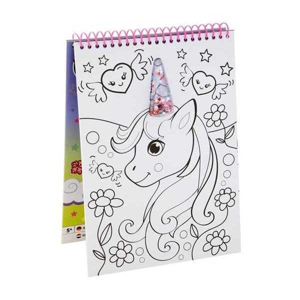 Carte de colorat A4 Unicorn cu stickere Grafix GR150052 [4]