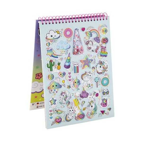 Carte de colorat A4 Unicorn cu stickere Grafix GR150052 [2]