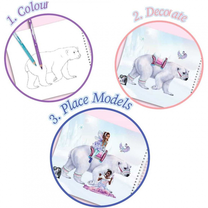 Carte de colorat cu stickere Create Your Fantasy Friends June Depesche PT12072 [2]