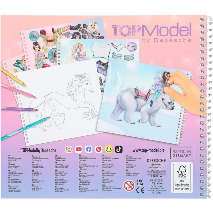 Carte de colorat cu stickere Create Your Fantasy Friends June Depesche PT12072 [4]