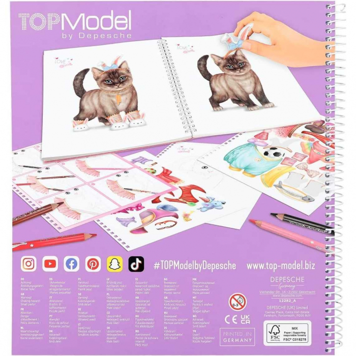 Carte de colorat cu stickere Kitty Depesche PT12282 [4]