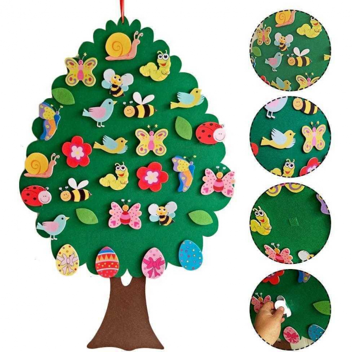 Copac din fetru cu 27 decoratiuni 100x64 cm Bambinice BN048 [3]
