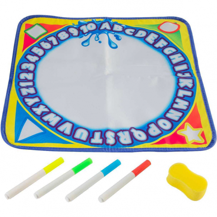Covoras pentru desen, lavabil, 48x48 cm, 4 carioci colorate incluse Grafix GRR06-0185-GE [3]