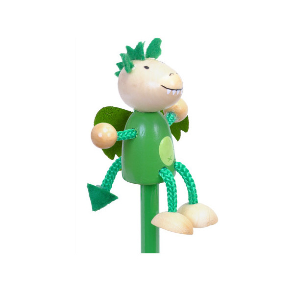 Creion cu figurina lemn Dragonul Verde Fiesta Crafts FCP-5165 [2]