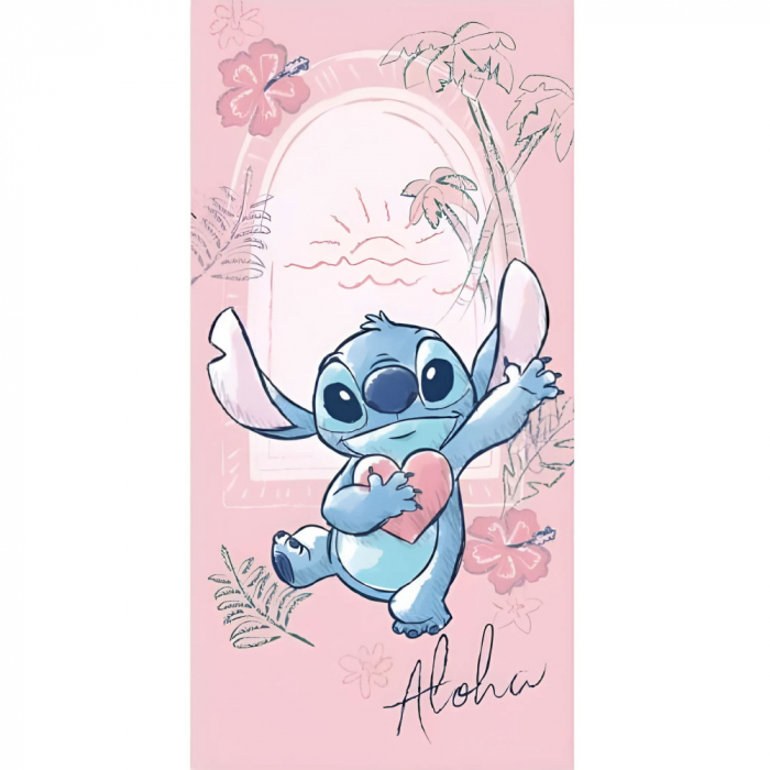 Disney Lilo & Stitch Heart prosop de baie, prosop de plajă 70x140cm (Fast Dry) [1]