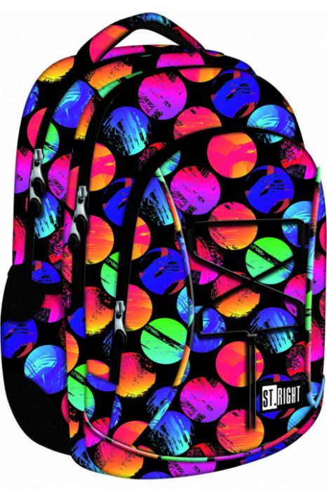Ghiozdan ergonomic  St.right cu 3 compartimente 40 cm Gogosi colorate [1]