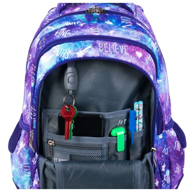 GHIOZDAN ȘCOALĂ ST.RIGHT BP26 19L CU TREI COMPARTIMENTE, GALAXY GIRL [4]