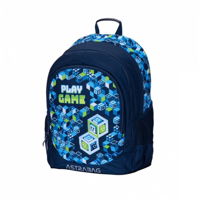 Ghiozdan școlar cu 3 compartimente Play Game Pixele AB340 Astrabag  albastru [3]