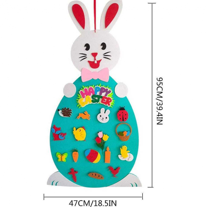 Iepuras din fetru cu 19 decoratiuni, 95x47 cm Bambinice BN049 [2]