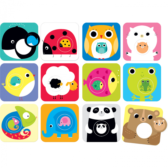 Joc asociere Mama si Puiul, 24 piese, 16x16cm Banana Panda BP33683 [5]