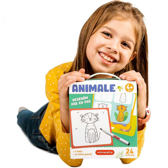 Joc educativ Animale Desenam pas cu pas, 24 piese Mimorello EK6667 [5]