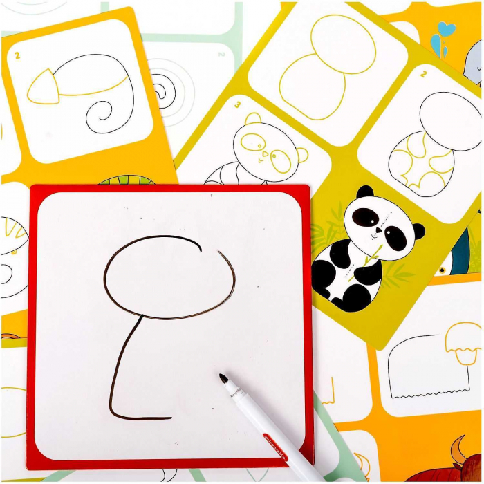 Joc educativ Animale Desenam pas cu pas, 24 piese Mimorello EK6667 [3]