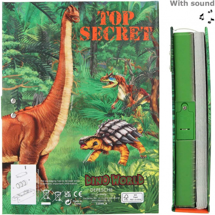 Jurnal cu cod si muzica Dino World Top Secret Depesche PT11569 [2]