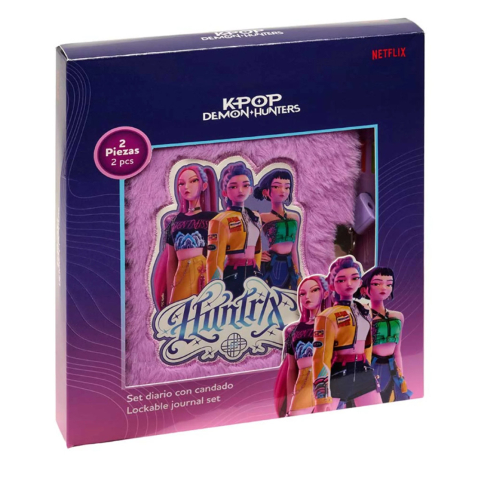 Jurnal plusat K-Pop Demon Hunters Huntrix, cu lacat si pix 6 culori [4]