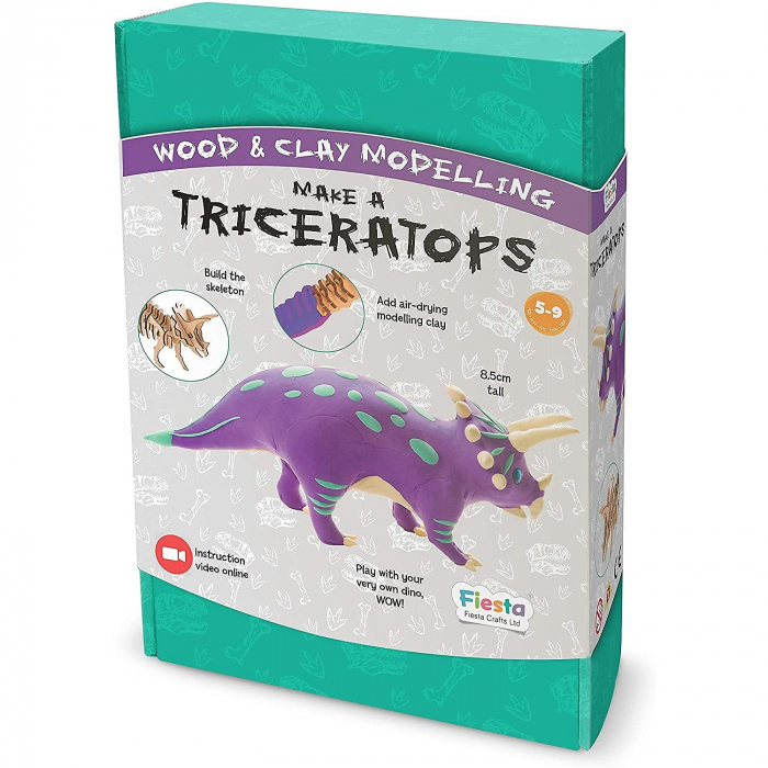Kit constructie lemn si argila - Triceratops Fiesta Crafts FCT-2957 [4]